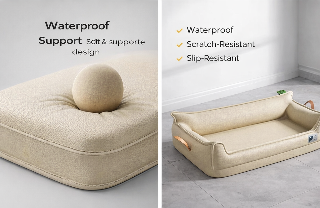 Faux Leather Dog Sofa Bed UK | Waterproof & Washable Pet Bed