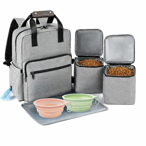 Dog Travel Organizer Set – 4-Piece Pet Food Storage & Feeding Kit