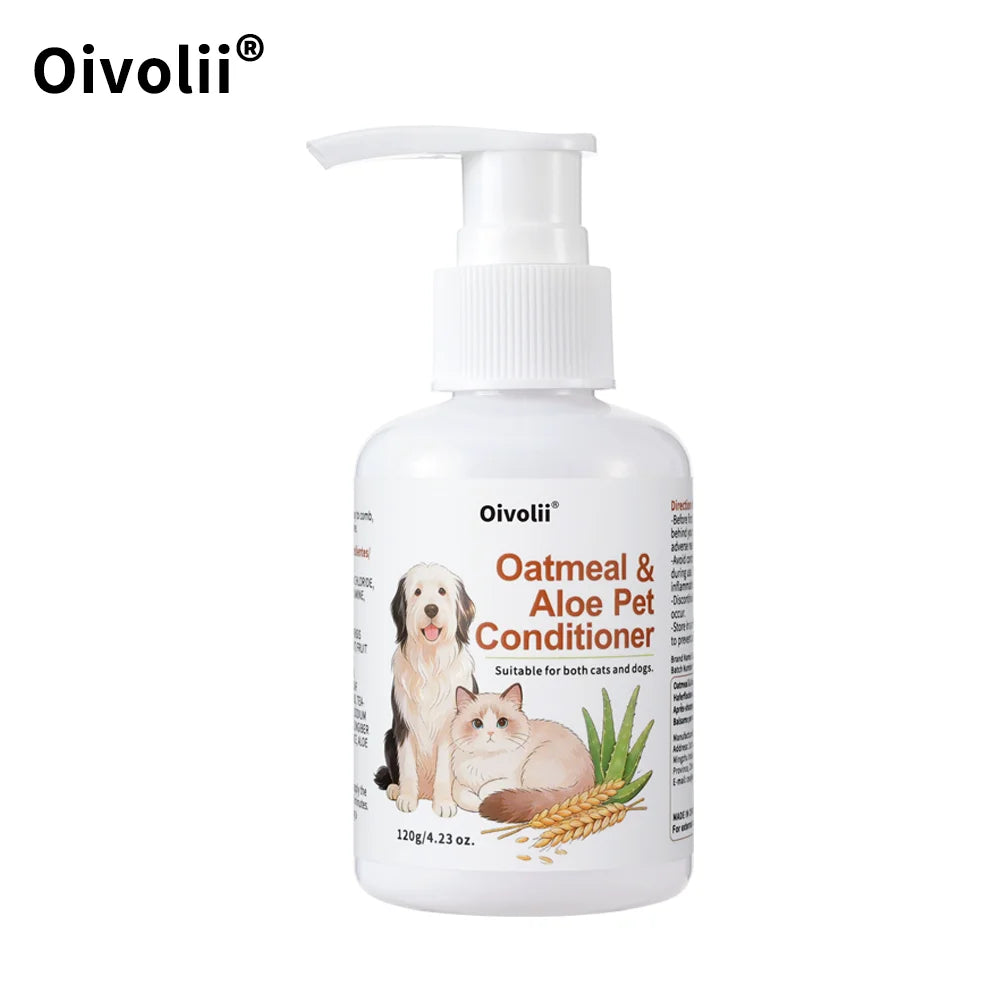 Oivolii Oatmeal & Aloe Pet Conditioner | Detangling & Moisturizing for Dogs & Cats