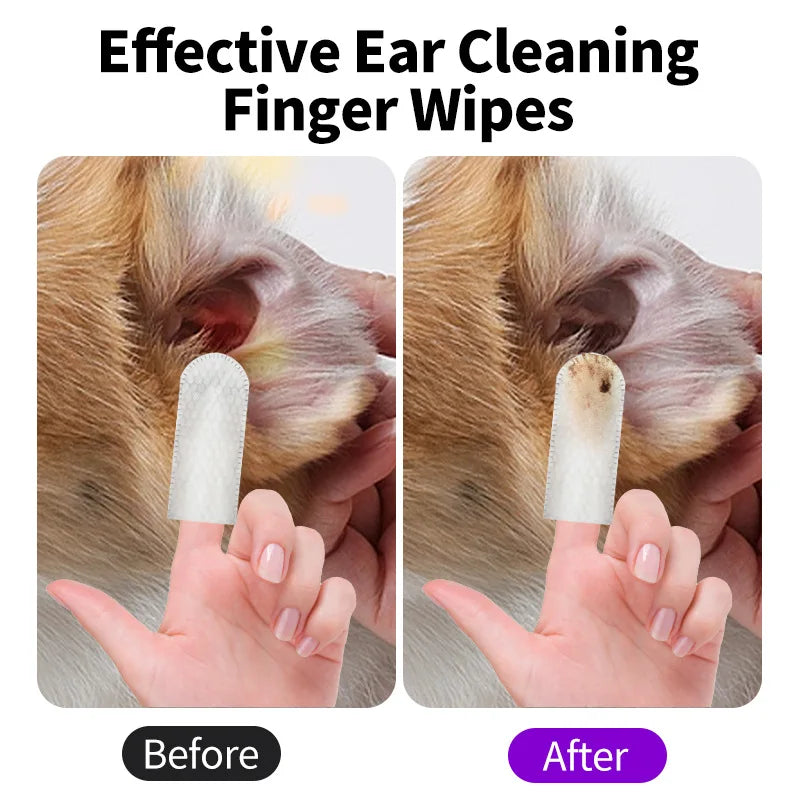 Dog Ear Cleaning Wipes | Gentle Ear Care for Wax, Odor & Debris Removal