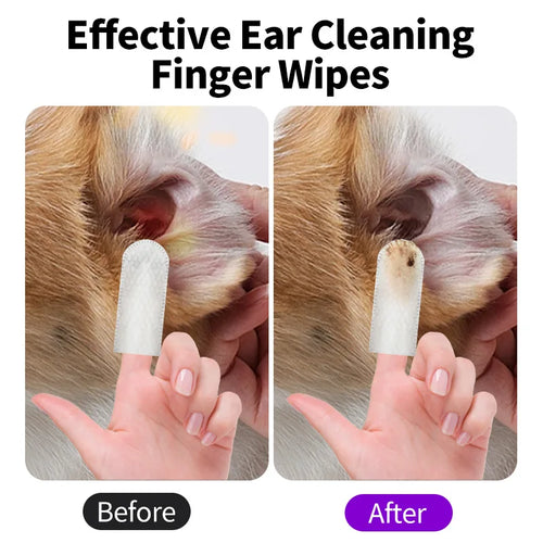 Dog Ear Cleaning Wipes | Gentle Ear Care for Wax, Odor & Debris Removal