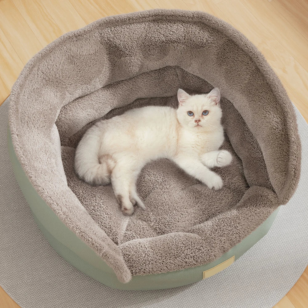 Round Calming Dog Bed UK | Plush Anti-Anxiety Pet Sofa Cushion (M–L)