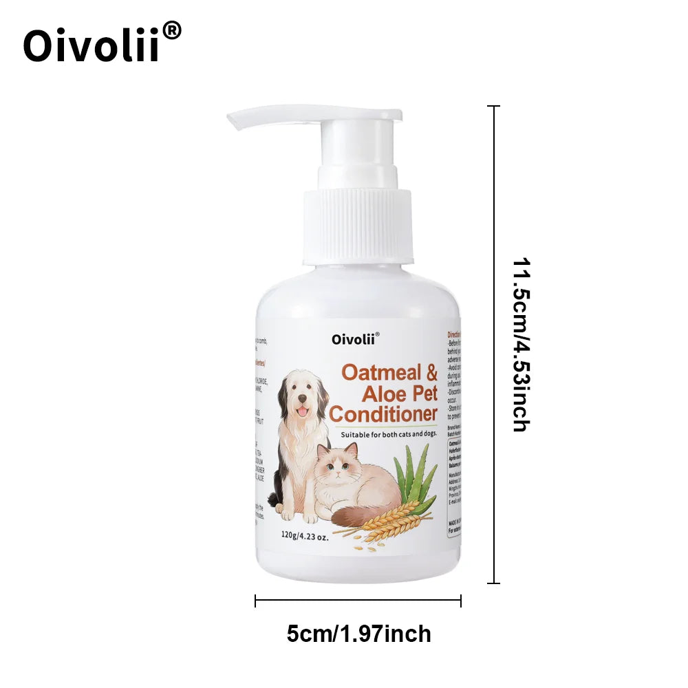 Oivolii Oatmeal & Aloe Pet Conditioner | Detangling & Moisturizing for Dogs & Cats