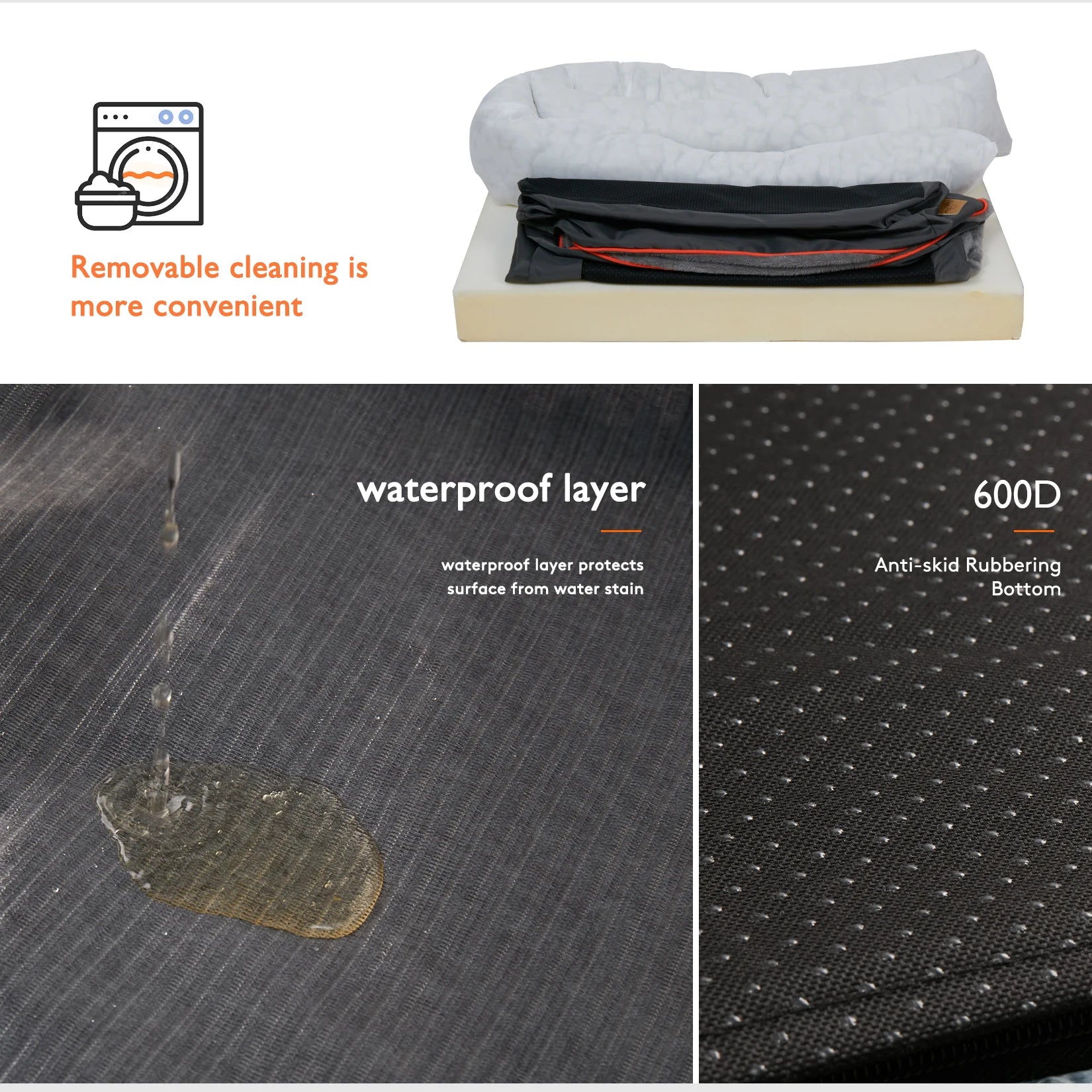 Orthopedic Dog Bed for Large Dogs | Memory Foam & Washable Cover