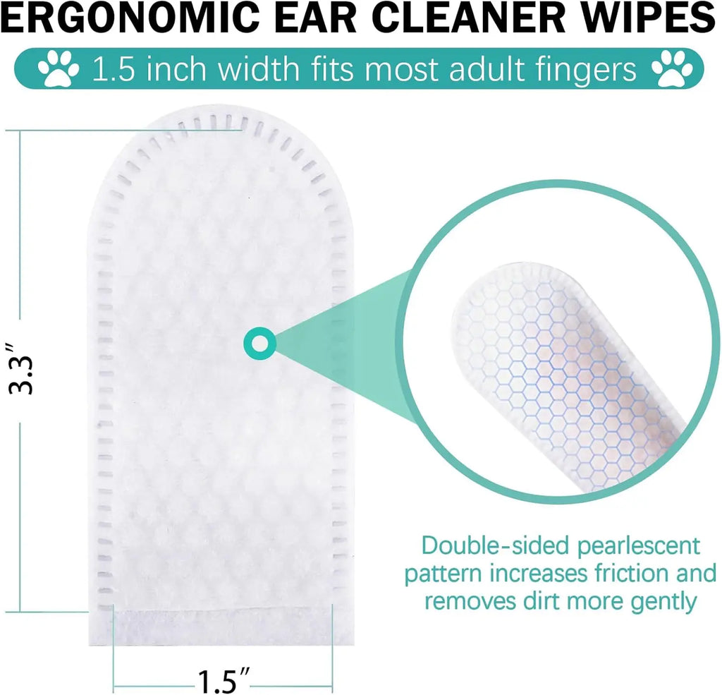 Dog Ear Cleaning Wipes | Gentle Ear Care for Wax, Odor & Debris Removal