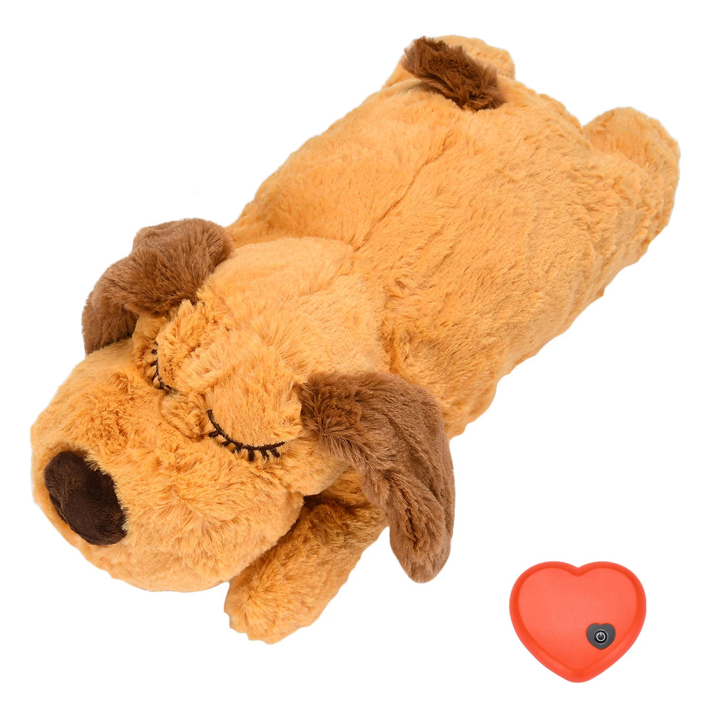 Heartbeat Dog Toy for Anxiety Relief | Calming Plush Puppy Snuggle Toy