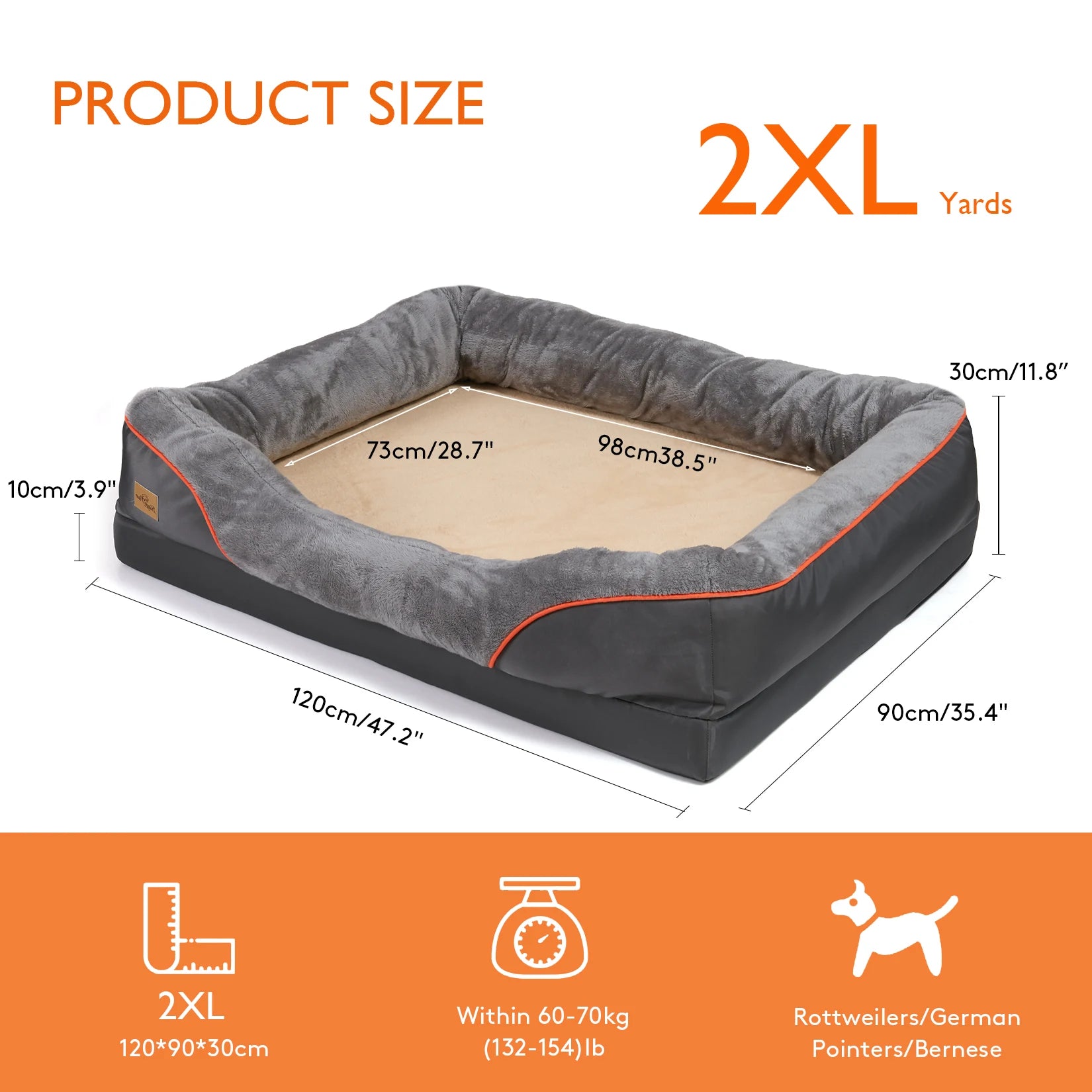 Orthopedic Dog Bed for Large Dogs | Memory Foam & Washable Cover