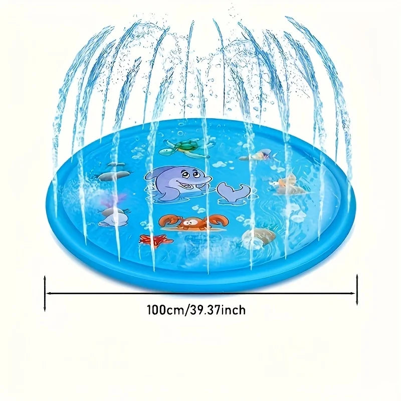 Outdoor Splash Pool for Kids & Dogs | Sprinkler Play Mat & Pet Cooling Pad