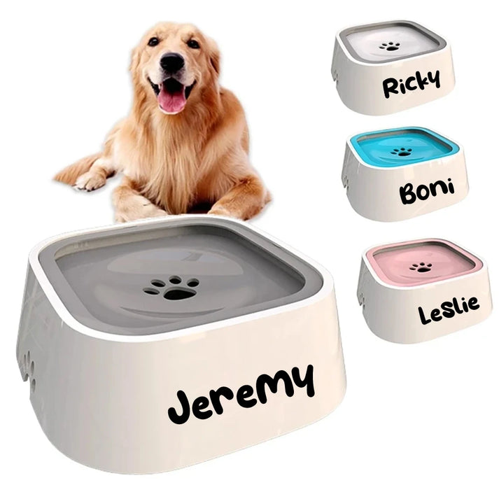 Personalized No-Spill Pet Water Bowl | Anti-Splash Dog & Cat Bowl
