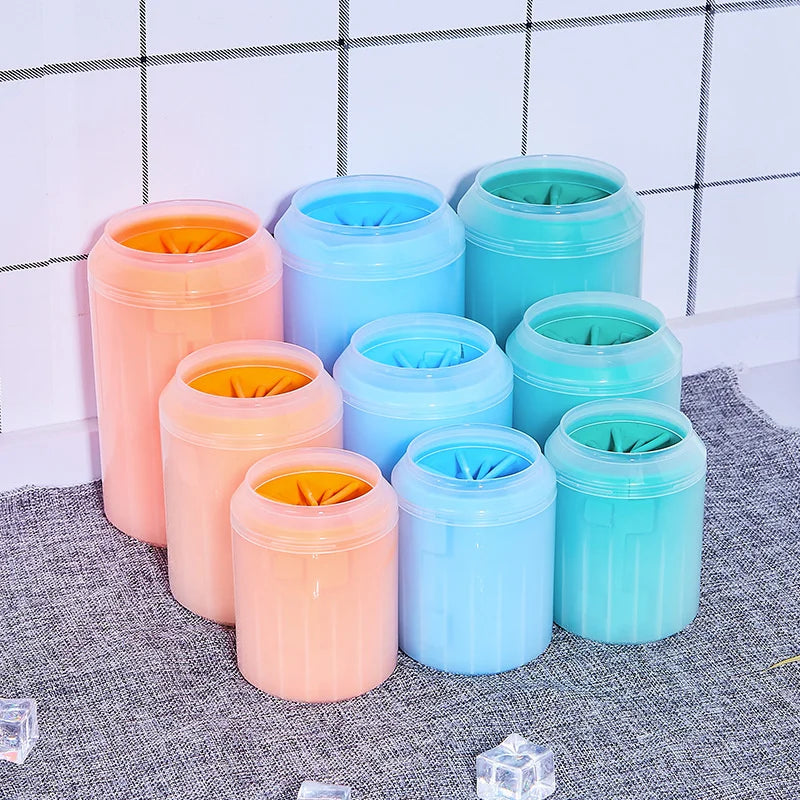 Dog Paw Cleaner Cup with Silicone Brush | Portable Pet Foot Washer