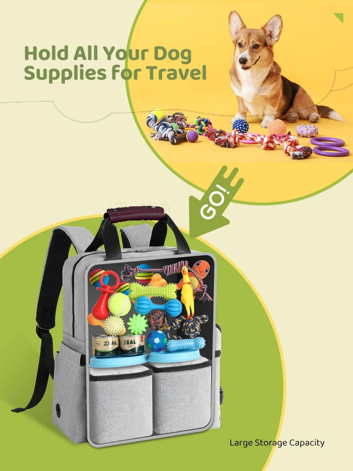 Dog Travel Organizer Set – 4-Piece Pet Food Storage & Feeding Kit