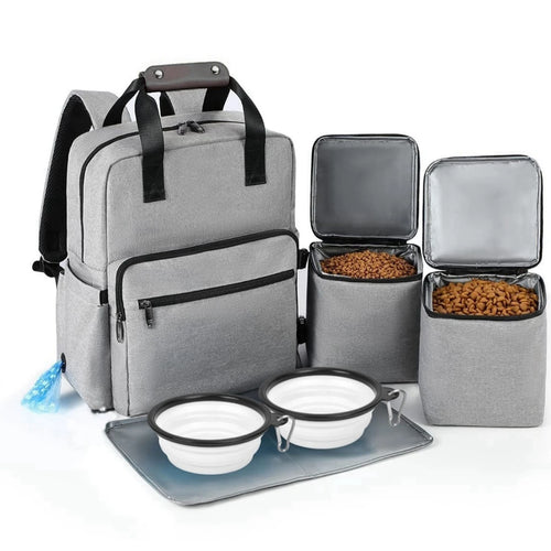 Dog Travel Organizer Set – 4-Piece Pet Food Storage & Feeding Kit