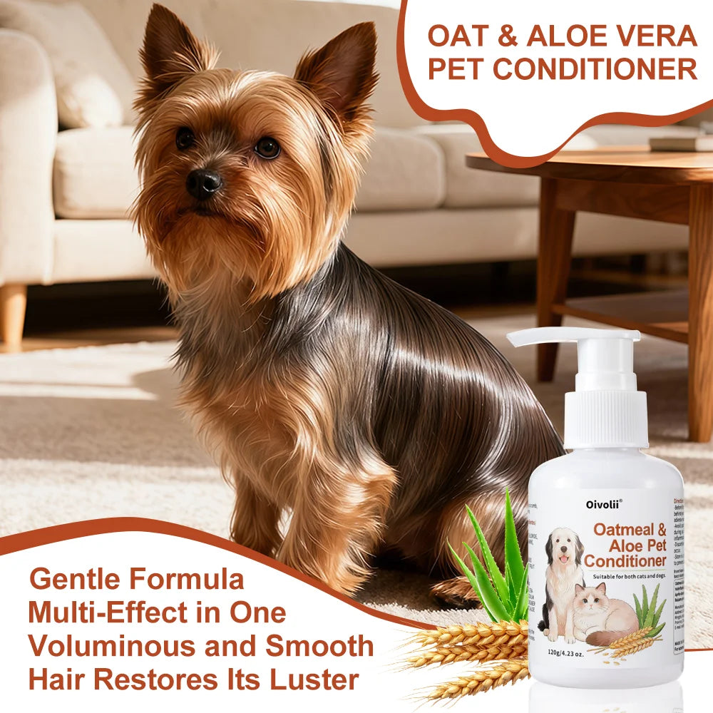 Oivolii Oatmeal & Aloe Pet Conditioner | Detangling & Moisturizing for Dogs & Cats