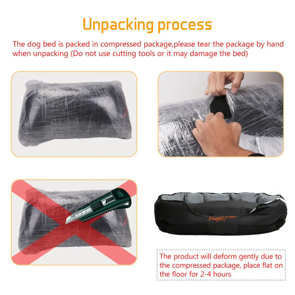 Waterproof Orthopedic Dog Bed UK | Durable Oxford Pet Cushion L–XXL