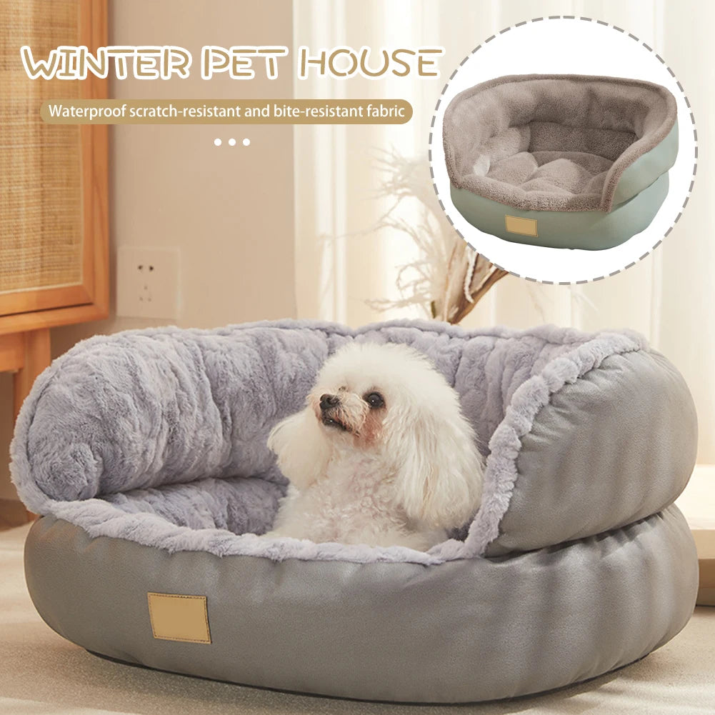 Round Calming Dog Bed UK | Plush Anti-Anxiety Pet Sofa Cushion (M–L)