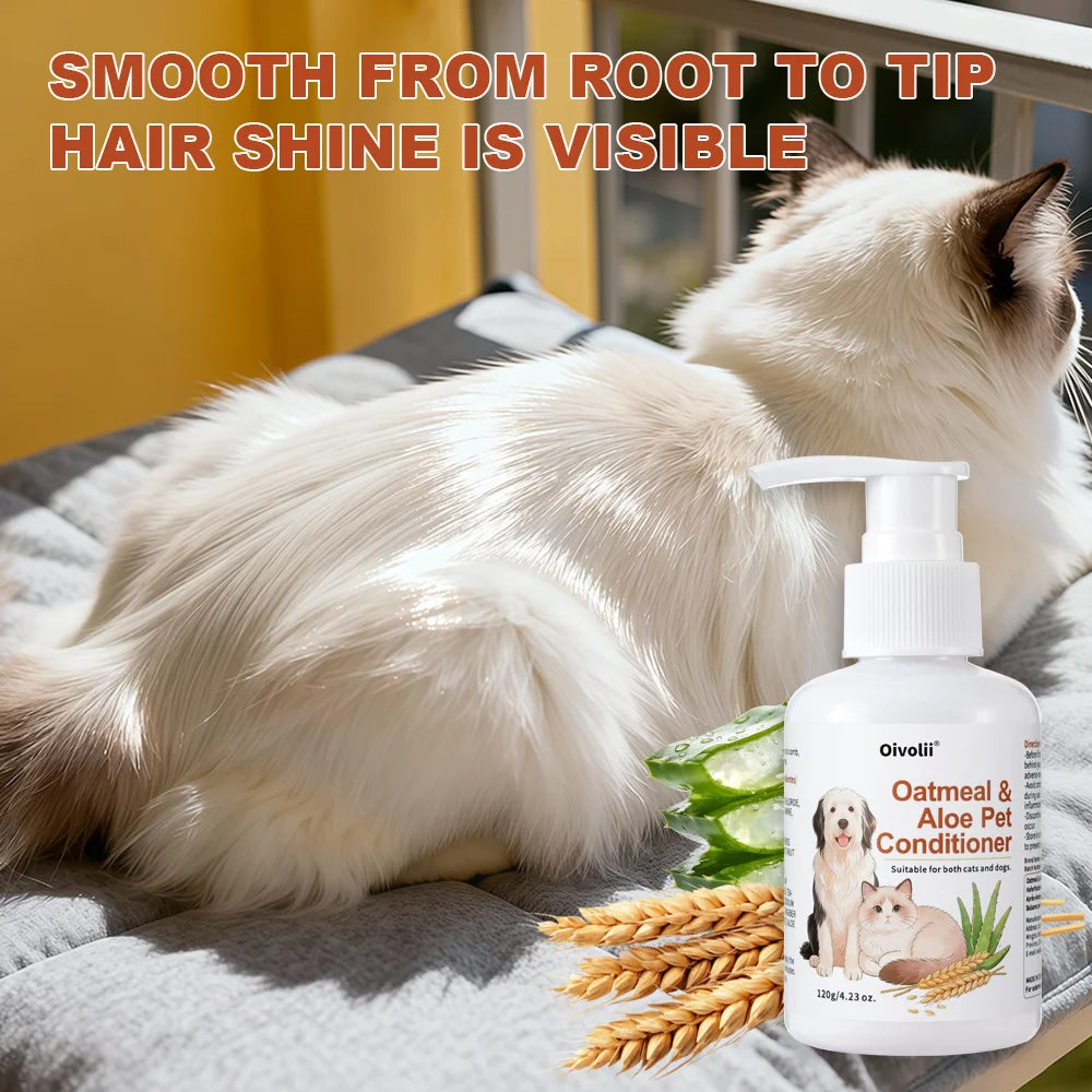 Oivolii Oatmeal & Aloe Pet Conditioner | Detangling & Moisturizing for Dogs & Cats