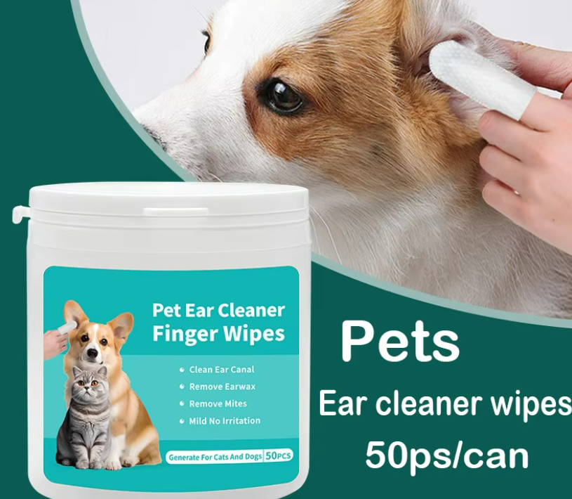 Pet Eye Wipes & Ear Cleaner Finger Wipes for Dogs & Cats