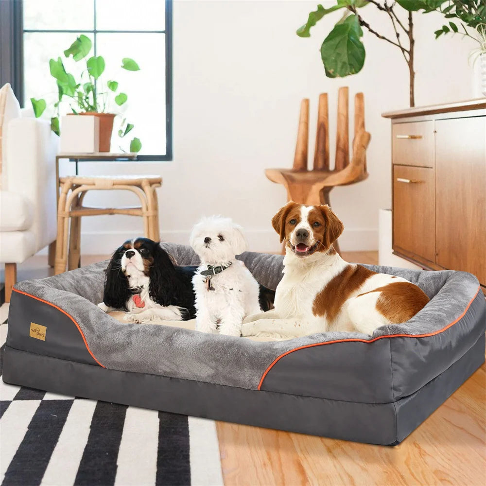 Orthopedic Dog Bed for Large Dogs | Memory Foam & Washable Cover