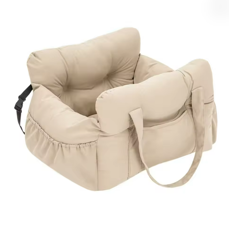 Dog Car Seat Bed with Safety Strap Soft Non Slip Travel Booster for Small Dogs