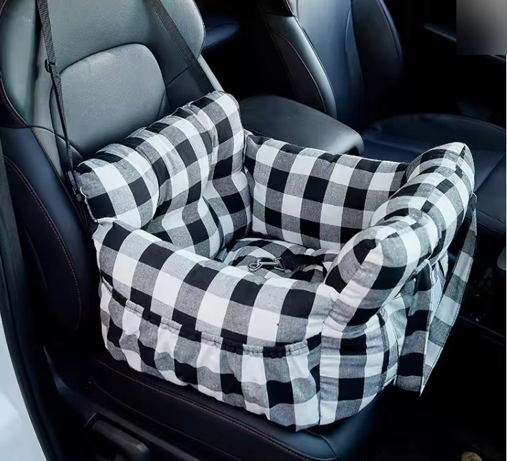 Dog Car Seat Bed with Safety Strap Soft Non Slip Travel Booster for Small Dogs