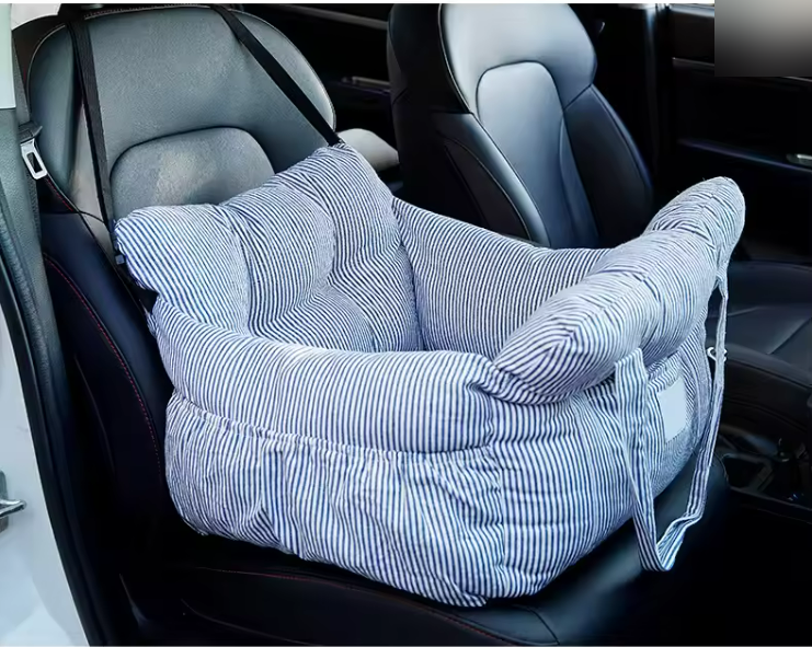 Dog Car Seat Bed with Safety Strap Soft Non Slip Travel Booster for Small Dogs